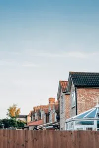 Residential houses along a suburban street