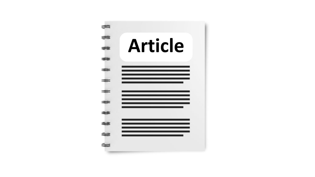 image showing a text article